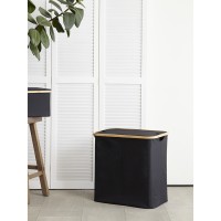 Корзина для белья с двумя отделениями neat twin, 53,5х33х53 см, черная