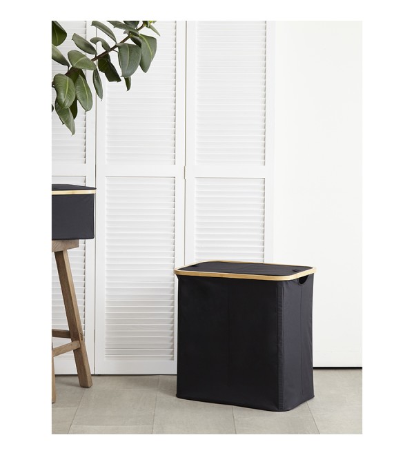 Корзина для белья с двумя отделениями neat twin, 53,5х33х53 см, черная