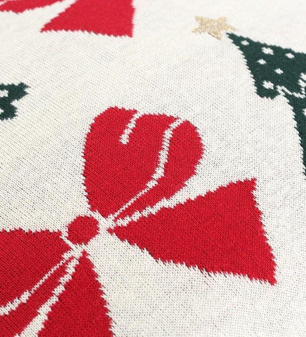Подушка вязаная с новогодним рисунком christmas bows из коллекции new year essential, 45x45 см