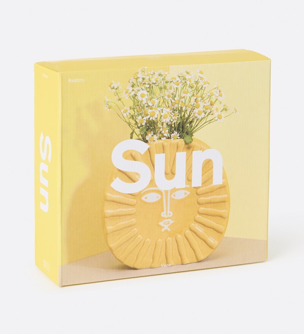 Ваза для цветов sun, 18 см, желтая