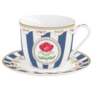 Чашка с блюдцем flowery, 370 мл