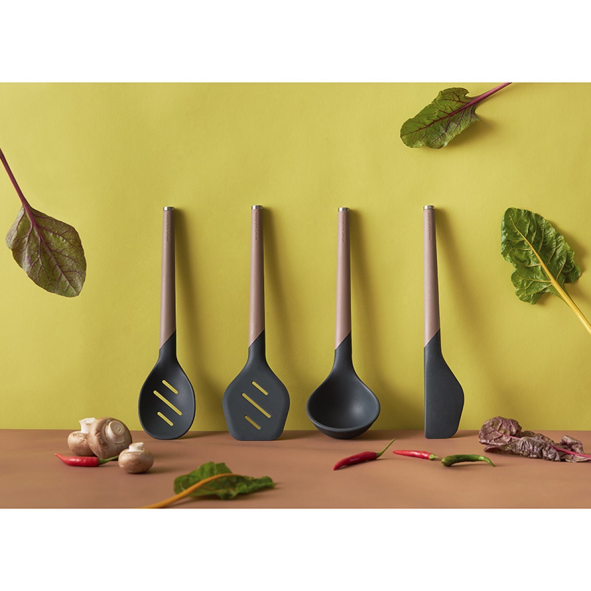 Лопатка с прорезями smartchef, 32 см, капучино-графит
