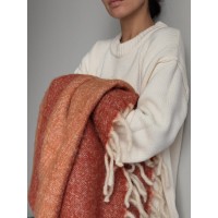 Плед мохеровый over horizon терракотового цвета из коллекции trendy ruffles, 130х180 см