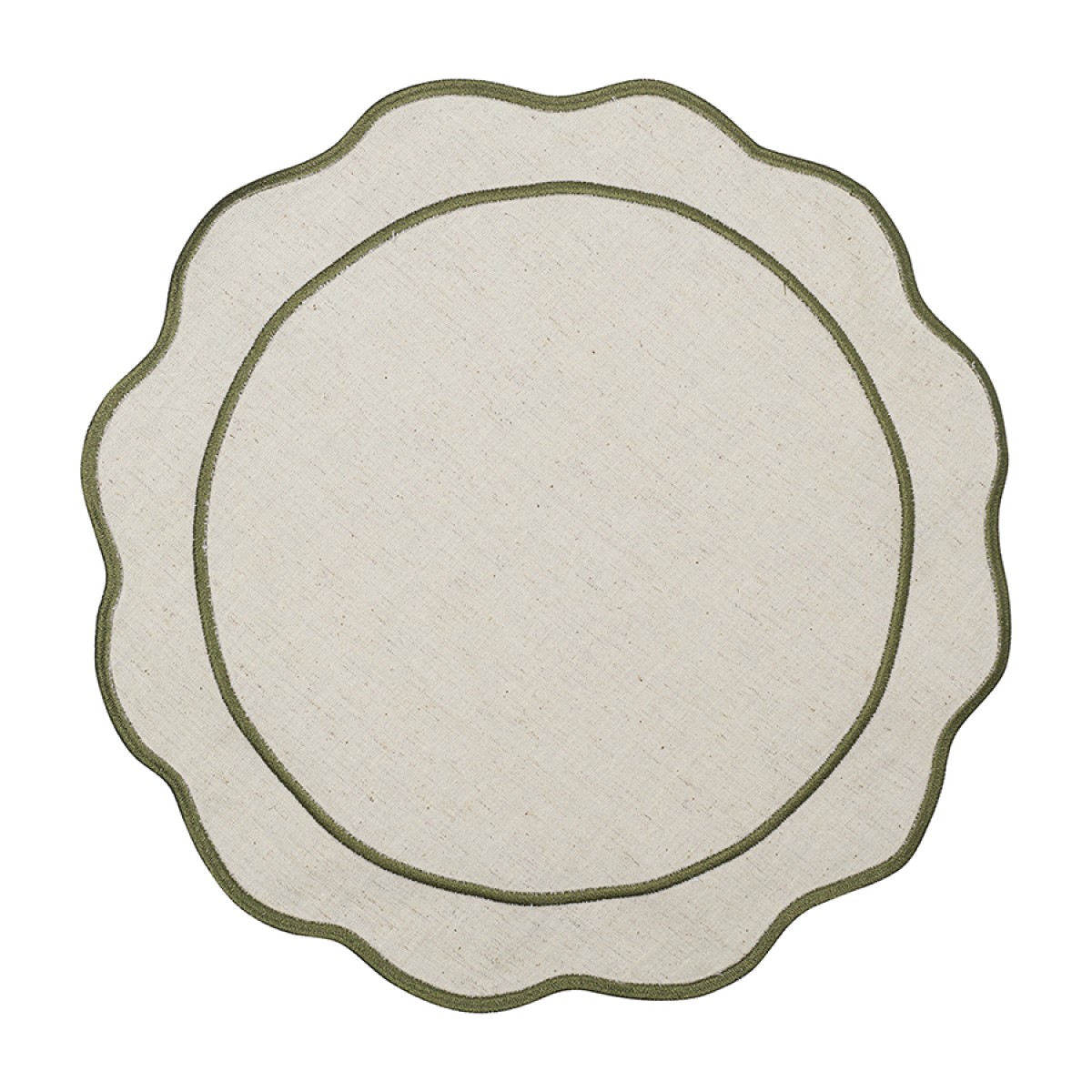 Салфетка под приборы anemone из коллекции trendy ruffles, D38 см, оливковый