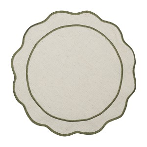 Салфетка под приборы anemone из коллекции trendy ruffles, D38 см, оливковый