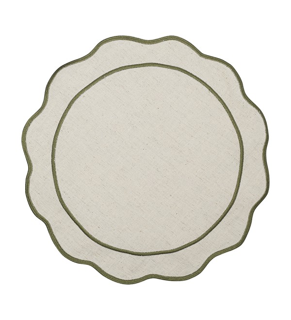 Салфетка под приборы anemone из коллекции trendy ruffles, D38 см, оливковый