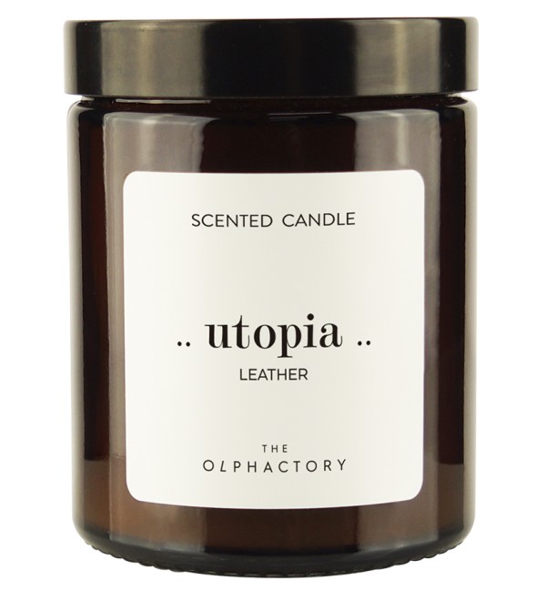 Свеча ароматическая the olphactory, utopia, leather, 30 ч