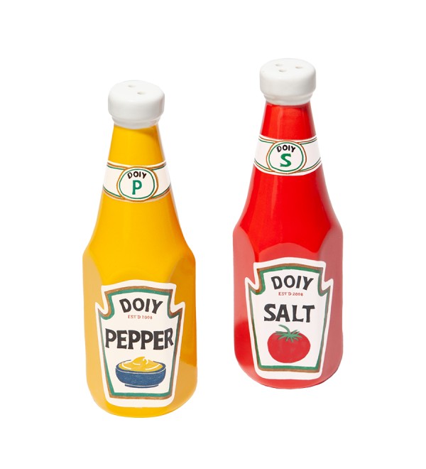 Набор из солонки и перечницы corner shop,  ketchup mustard