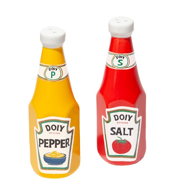 Набор из солонки и перечницы corner shop,  ketchup mustard