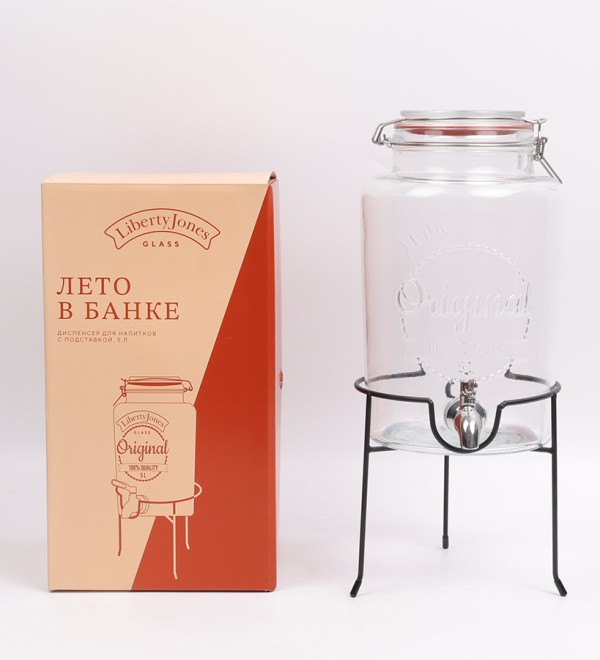 Диспенсер для напитков с подставкой maison jar, 5 л