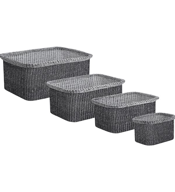 Набор из 4-х корзин для хранения sustainable collection, черный