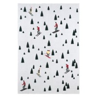 Плед вязаный с новогодним рисунком Лыжники из коллекции new year essential,130х180 см