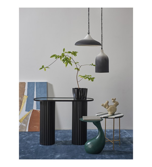 Светильник подвесной sustainable collection, D44х19 см, черный/белый
