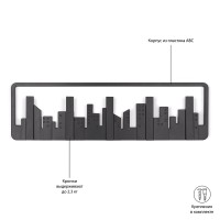 Вешалка настенная skyline, 50 см, черная, 5 крючков