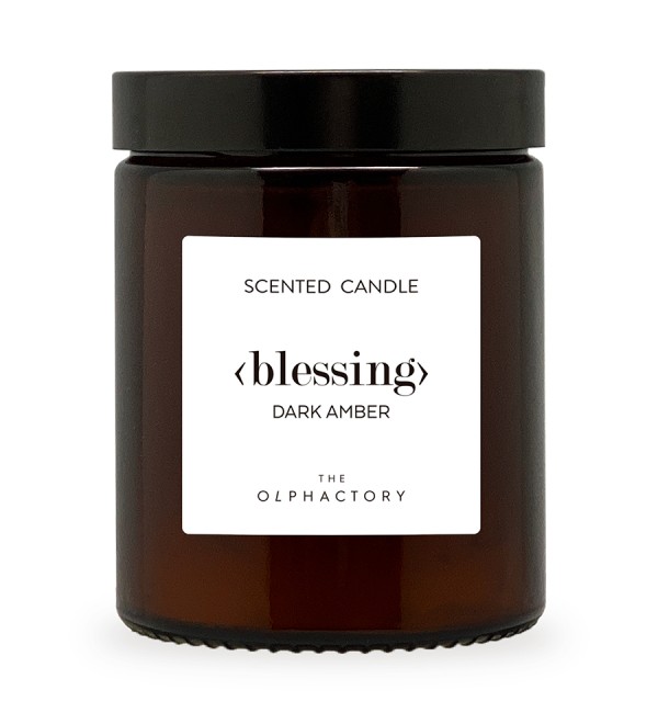 Свеча ароматическая the olphactory, blessing, dark amber, 30 ч
