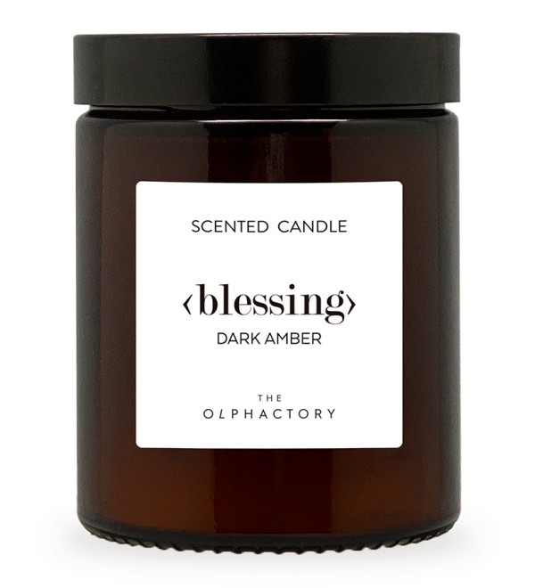 Свеча ароматическая the olphactory, blessing, dark amber, 30 ч