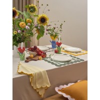 Салфетка под приборы с контрастным кантом горчичного цвета из коллекции trendy ruffles, 35х45 см