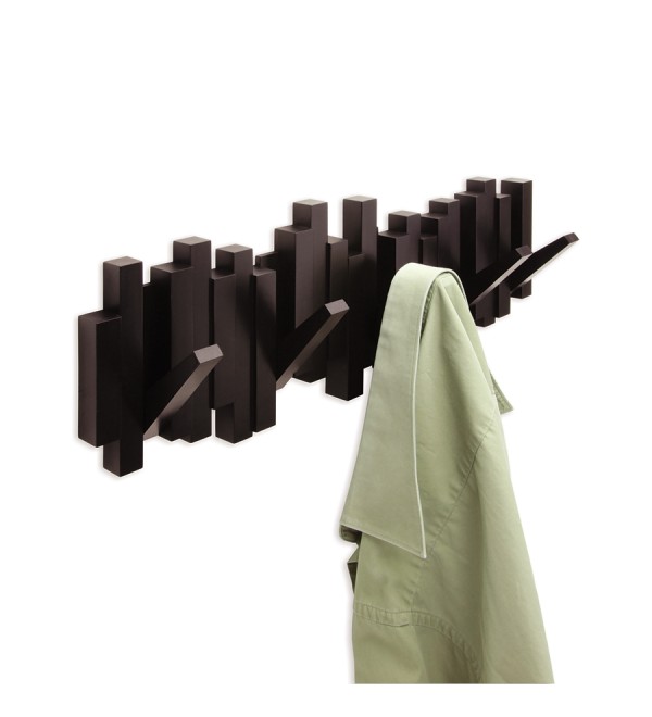 Вешалка настенная sticks, 49,3 см, эспрессо, 5 крючков