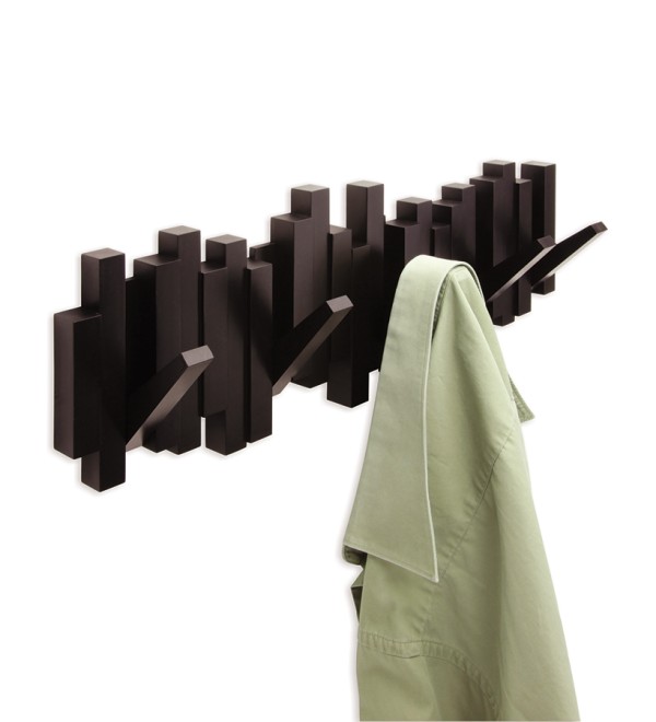 Вешалка настенная sticks, 49,3 см, эспрессо, 5 крючков