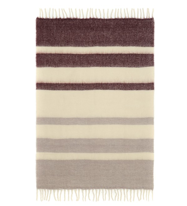 Плед мохеровый over horizon цвета марсала из коллекции trendy ruffles, 130х180 см