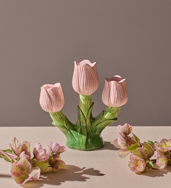 Подсвечник floret для трех свечей из коллекции blossom, 20 см