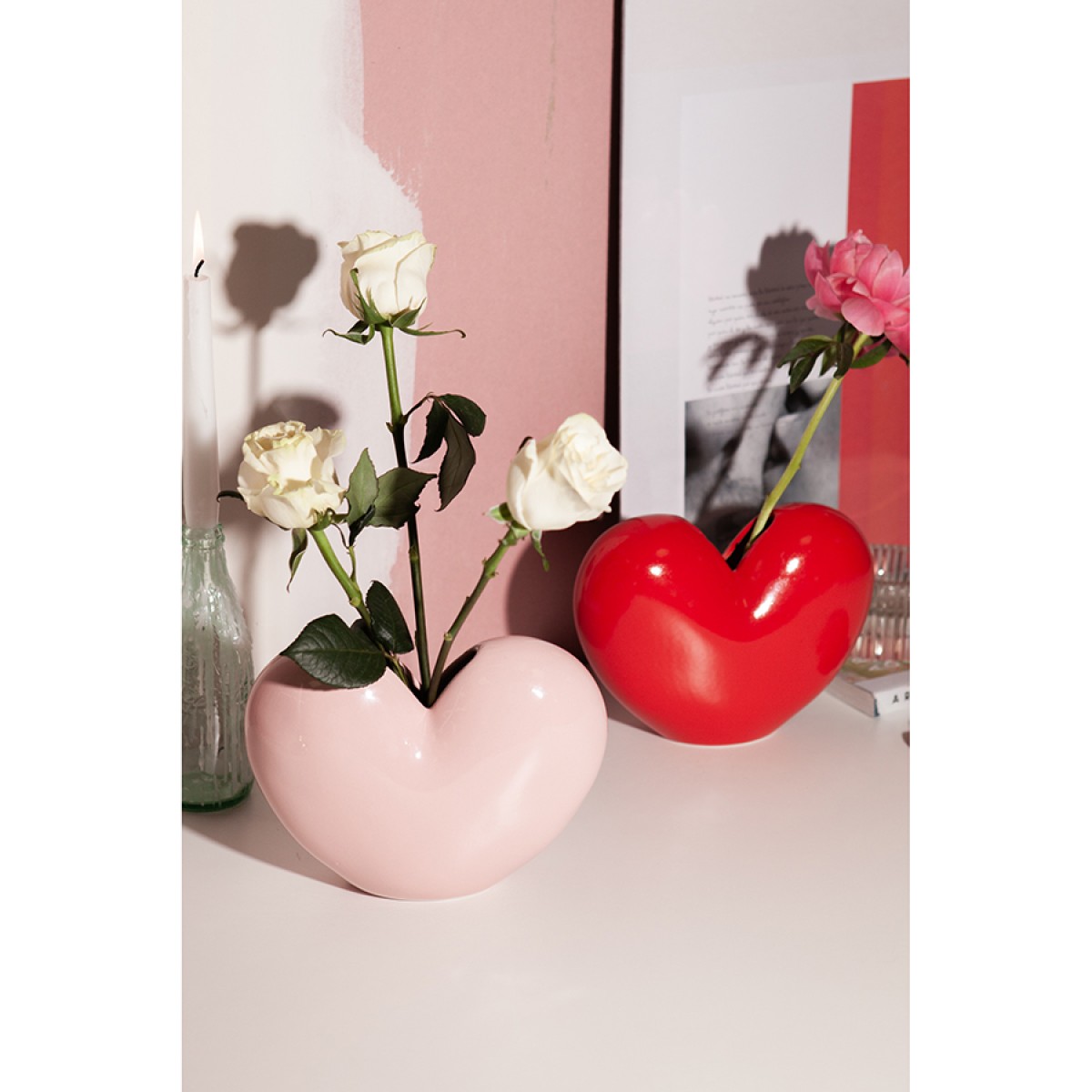 Ваза для цветов love, 15,5 см, светло-розовая