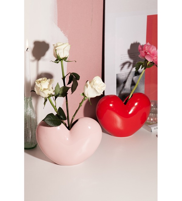 Ваза для цветов love, 15,5 см, светло-розовая