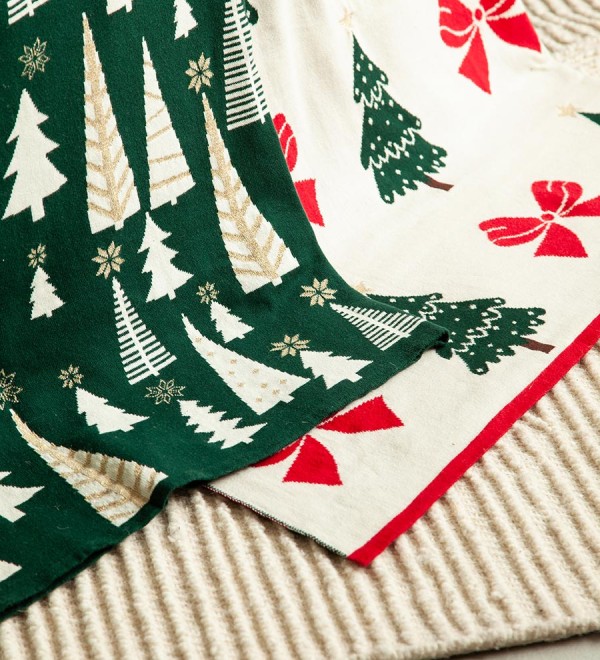 Плед из хлопка с новогодним рисунком whitewood из коллекции new year essential, 130x180 см