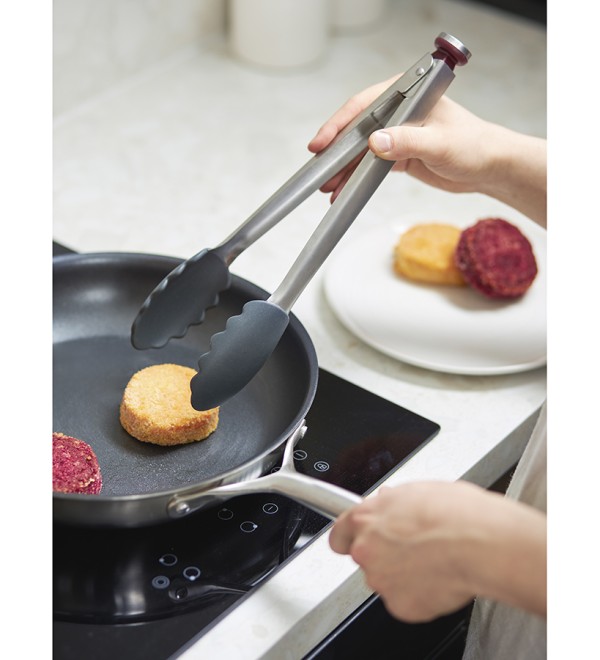 Щипцы кухонные smartchef, 33,5 см, серо-бордовые