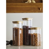Банка для хранения квадратная glass bamboo, 1,9 л