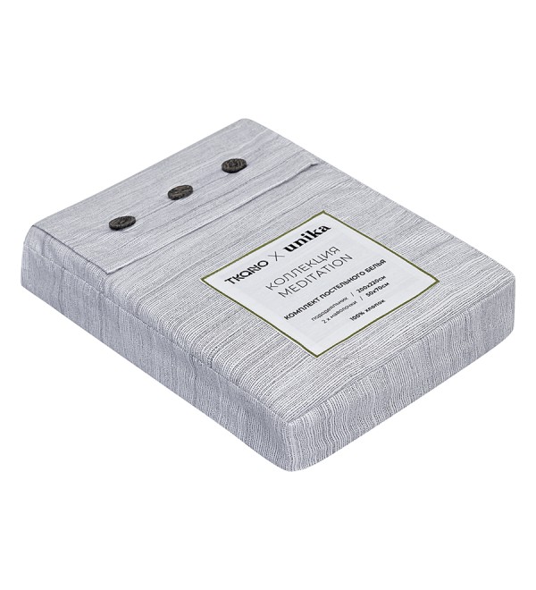 Комплект постельного белья из сатина из коллекции meditation, olive, 200х220 см