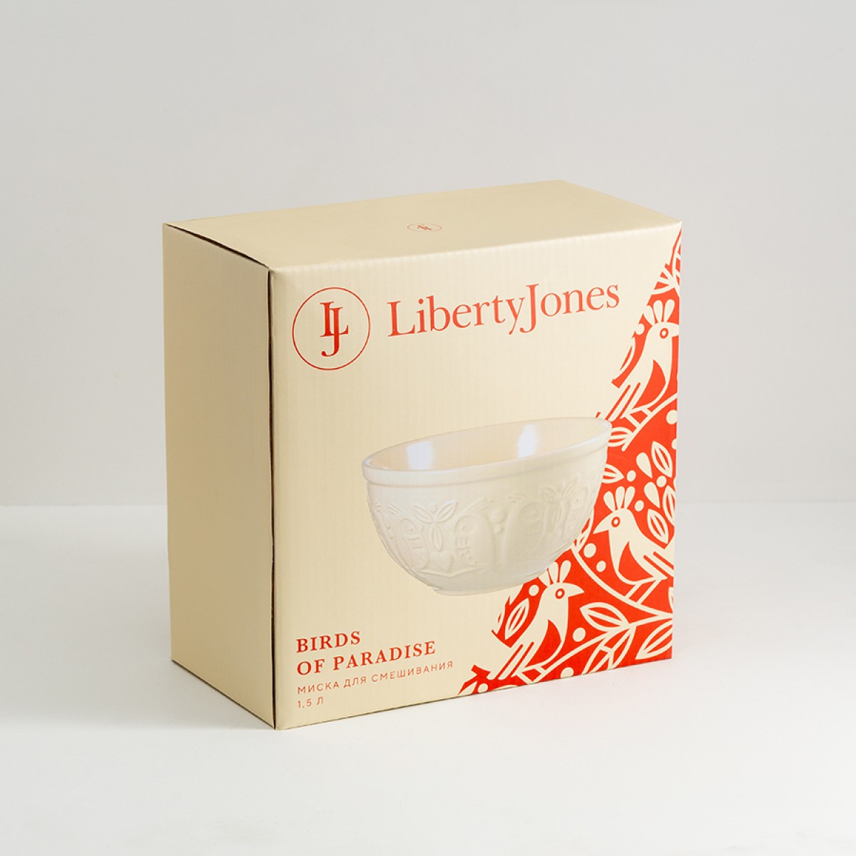 Миска для смешивания birds of paradise, 1,5 л, кремовая