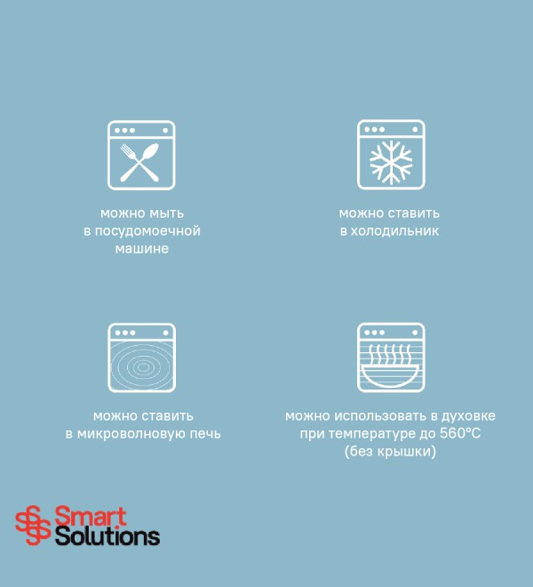 Контейнер для запекания, хранения и переноски продуктов в чехле smart solutions, 1050 мл, синий