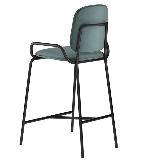 Стул полубарный ror, 2 frame, велюр, черный/зеленый