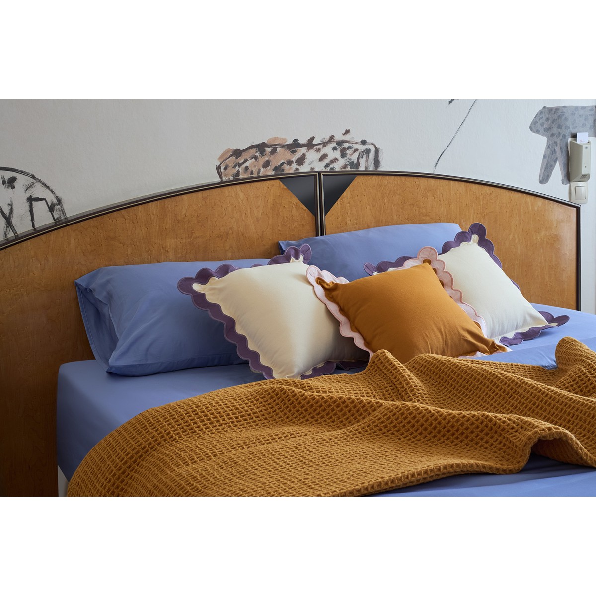 Плед из шерсти цвета охры из коллекции essential, 130х180 см
