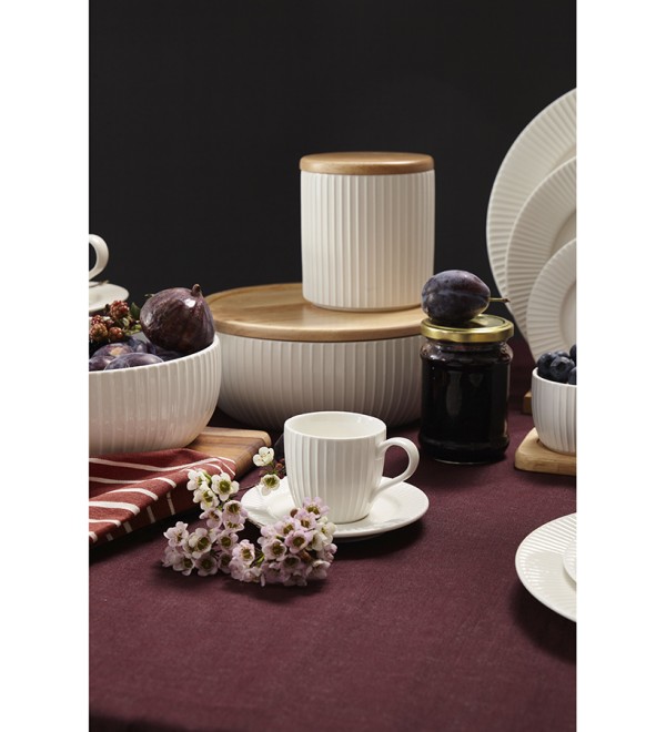 Банка для хранения с крышкой из каучукового дерева soft ripples, dual glazing, 750 мл