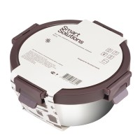 Контейнер стальной круглый click steel, 650 мл, сливовый