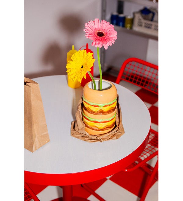 Ваза для цветов fast food, burger, 18 см
