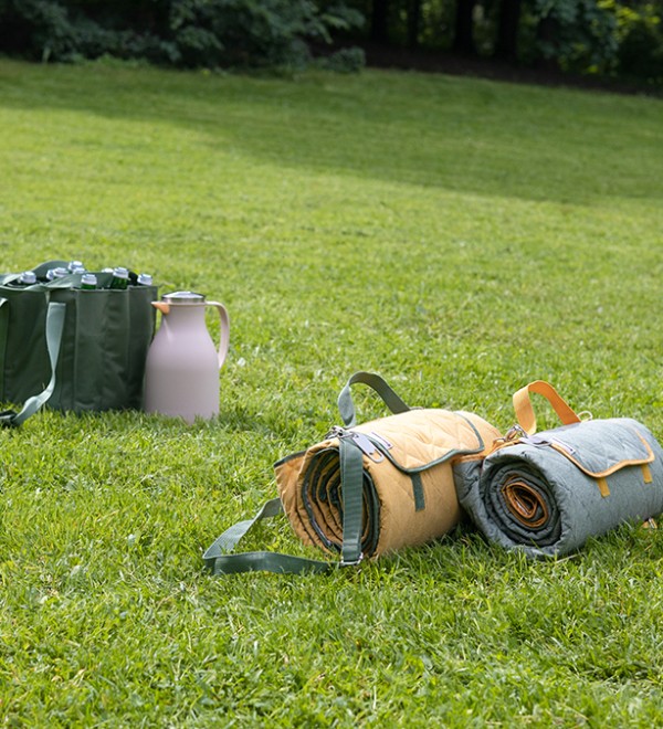 Плед для пикника и отдыха на пляже smart picnic, горчичный