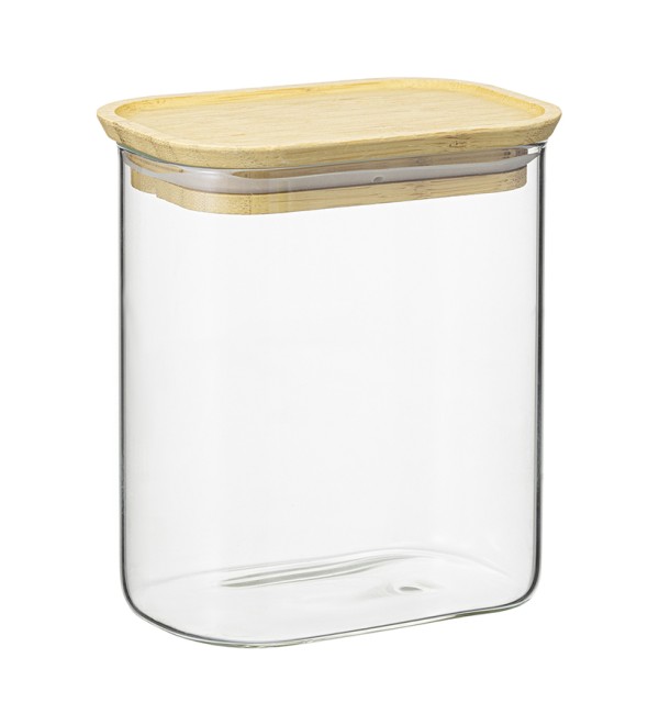 Банка для хранения прямоугольная glass bamboo, 950 мл