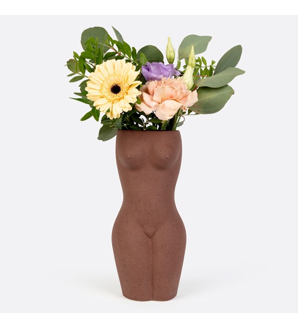 Ваза для цветов body, black, 23 см