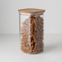 Банка для хранения квадратная glass acacia, 1,4 л