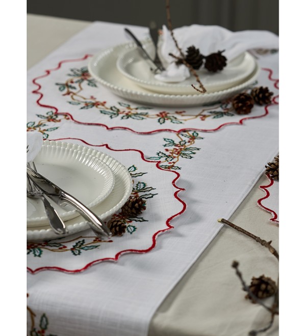 Набор из двух салфеток под приборы festive wreath из коллекции new year essential, D38 см