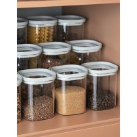 Банка для хранения квадратная vacuum glass, 1,5 л, светло-серая