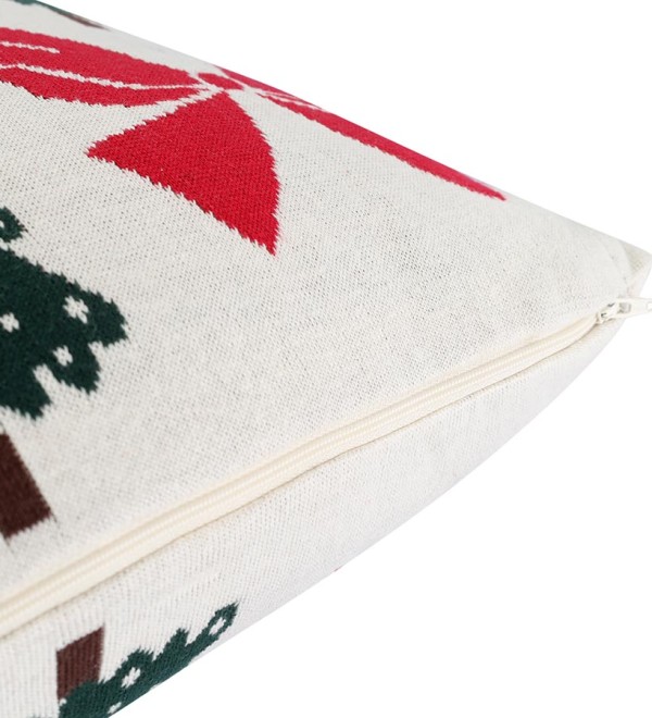 Подушка вязаная с новогодним рисунком christmas bows из коллекции new year essential, 45x45 см