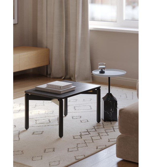 Столик кофейный sustainable collection, D38 см, серый/черно-белый
