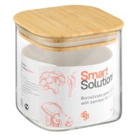Банка для хранения smart solutions с крышкой из бамбука, 800 мл