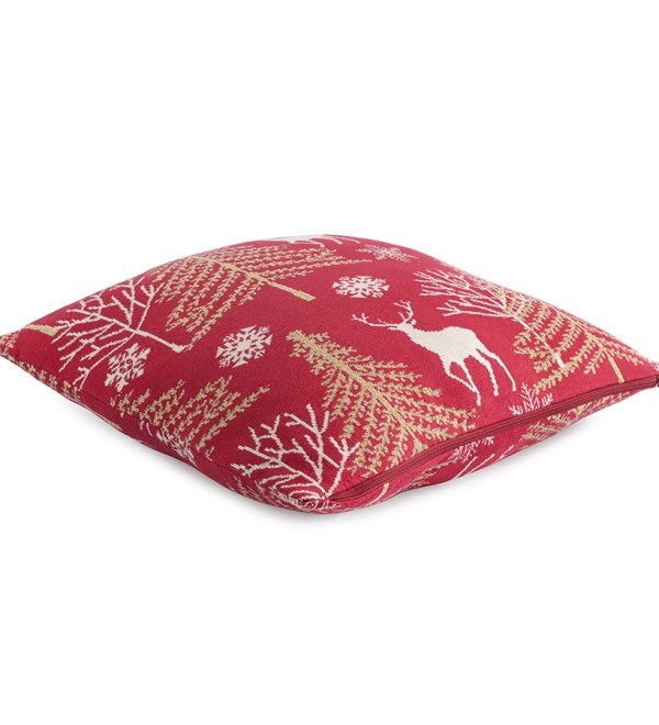 Подушка вязаная с новогодним рисунком winter fairytale  из коллекции new year essential, 45х45 см