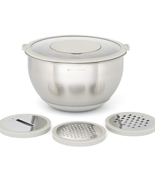 Миска стальная balance с крышкой и терками, 5 л