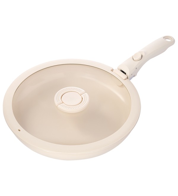 Сковорода с крышкой и съемной ручкой smart ceramic, D28 см